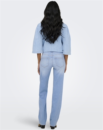 Only - ONLBlush Mid Straight Jeans - Light Blue Denim